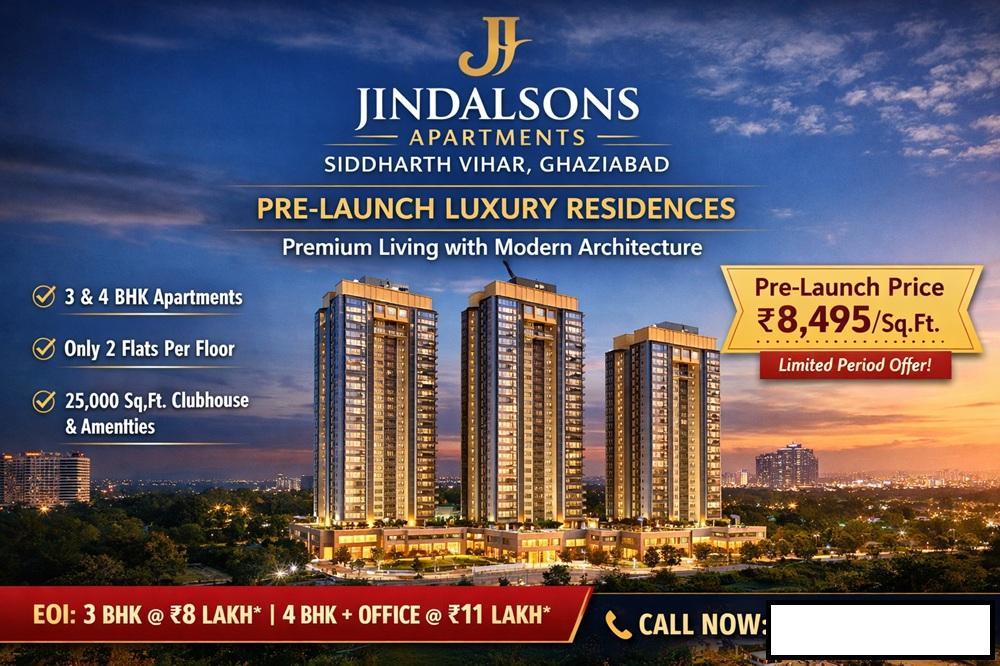 Jindalsons Apartments -3 BHK 4BHK Apartments in Siddhartha Vihar, Ghaziabad