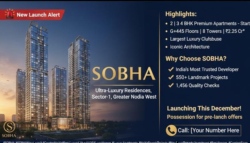 4 BHK Servant in SOBHA Ultra-Luxury Residences, Sector-1 Greater Noida West 